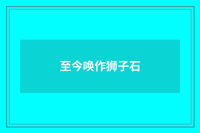 至今唤作狮子石