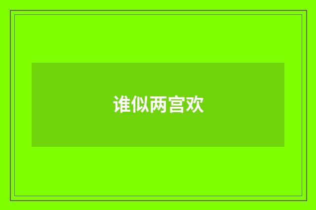谁似两宫欢