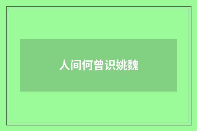 人间何曾识姚魏