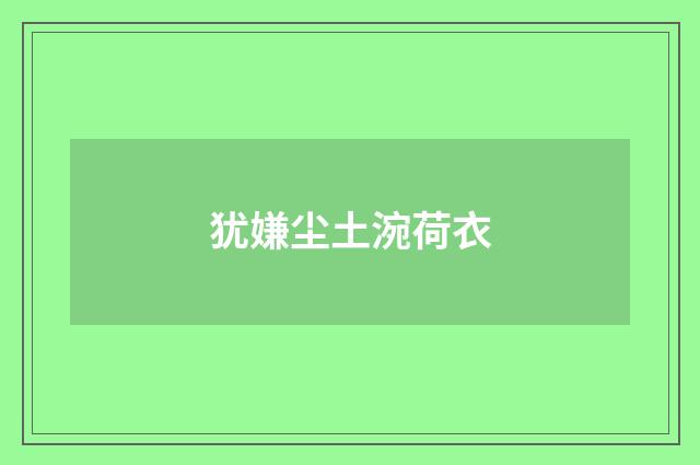 犹嫌尘土涴荷衣