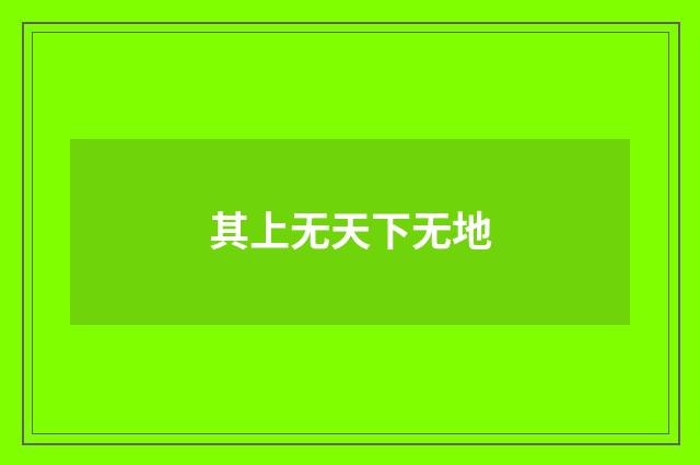 其上无天下无地