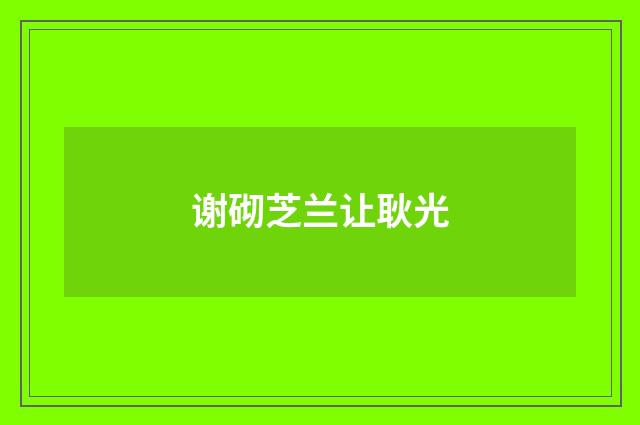 谢砌芝兰让耿光