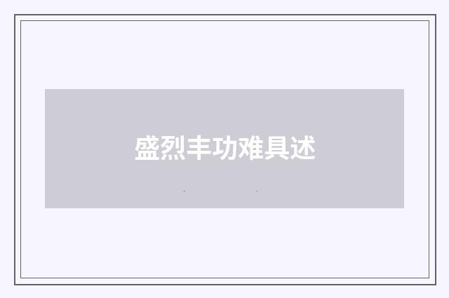 盛烈丰功难具述