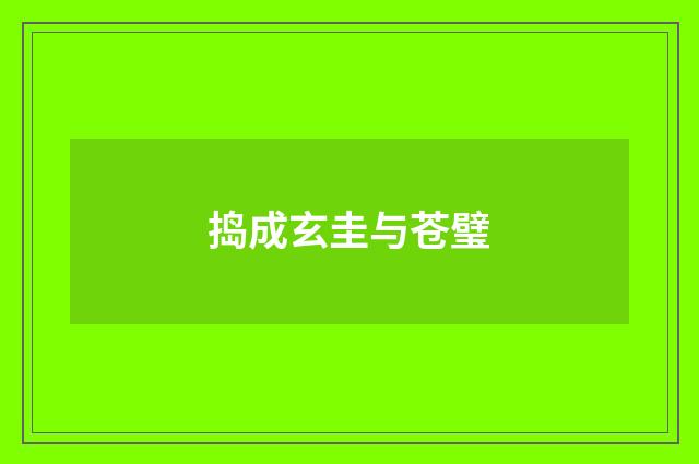 捣成玄圭与苍璧