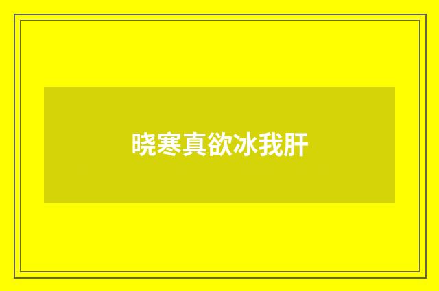 晓寒真欲冰我肝