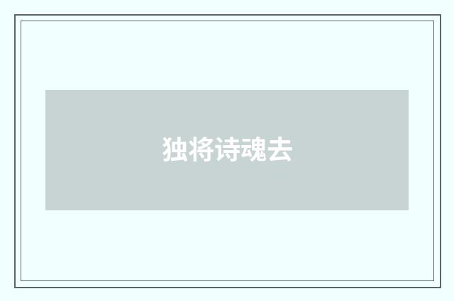 独将诗魂去