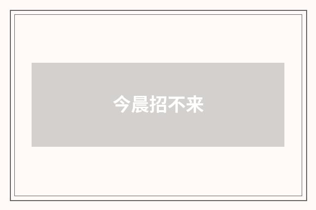 今晨招不来