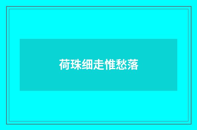 荷珠细走惟愁落
