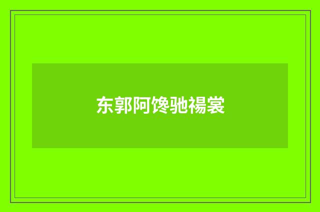 东郭阿馋驰禓裳