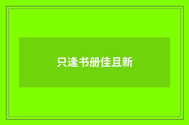只逢书册佳且新