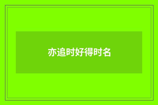 亦追时好得时名