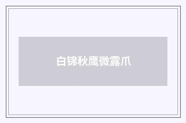 白锦秋鹰微露爪