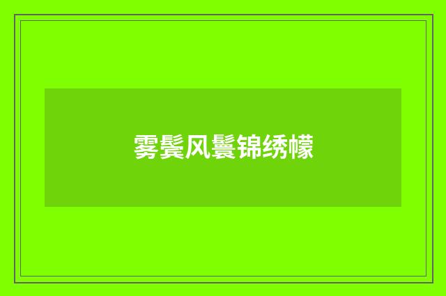 雾鬓风鬟锦绣幪