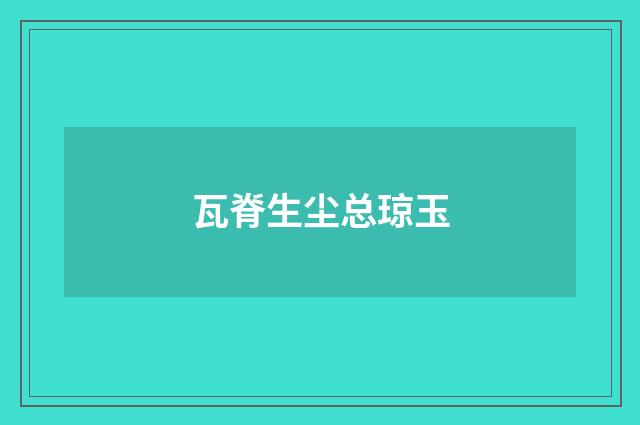 瓦脊生尘总琼玉