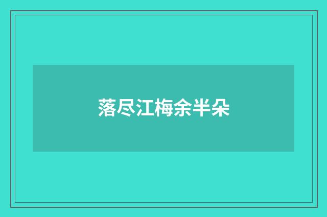 落尽江梅余半朵