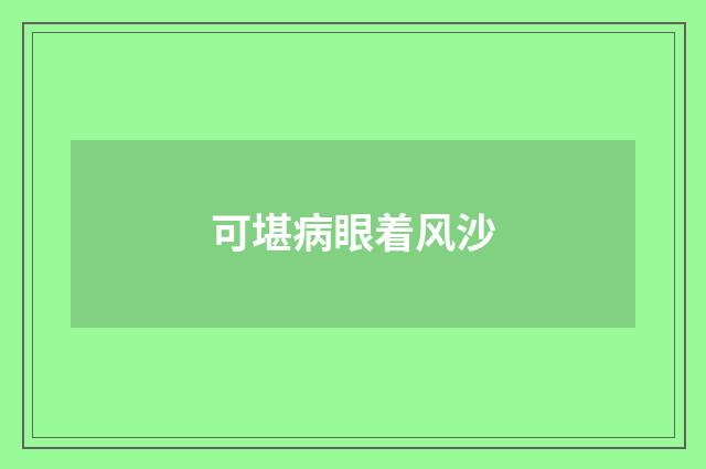 可堪病眼着风沙