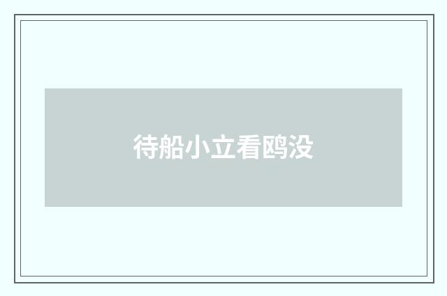 待船小立看鸥没