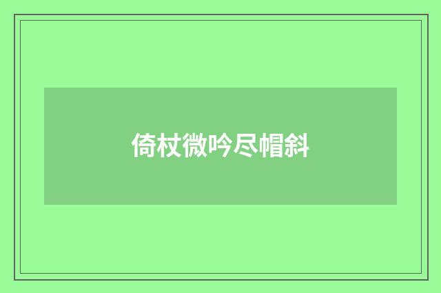 倚杖微吟尽帽斜