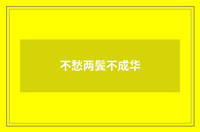 不愁两鬓不成华