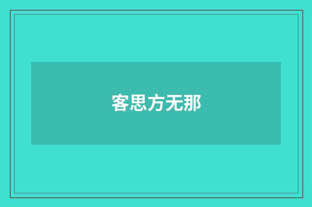 客思方无那