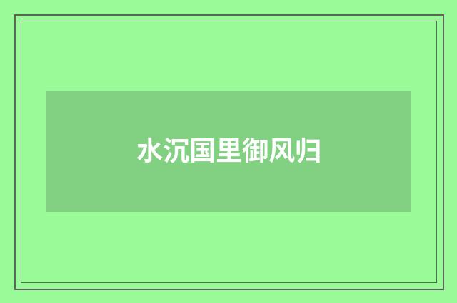水沉国里御风归