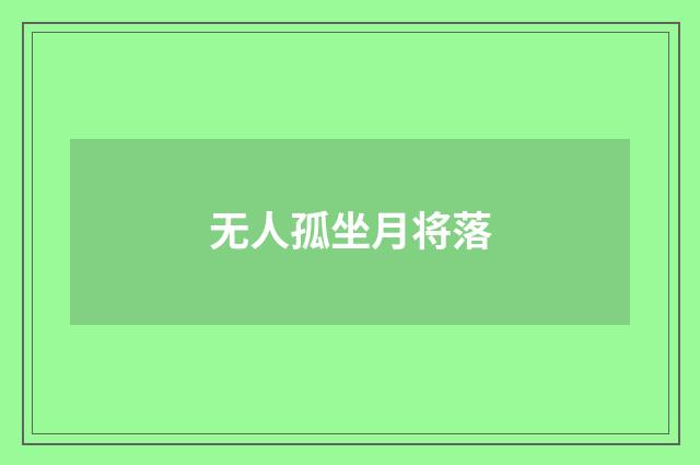 无人孤坐月将落