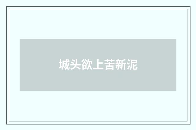 城头欲上苦新泥