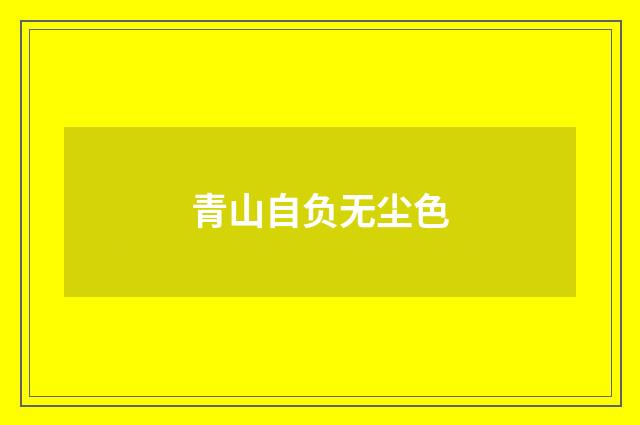 青山自负无尘色