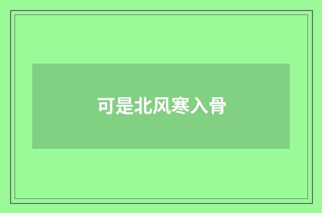 可是北风寒入骨