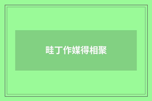 畦丁作媒得相聚