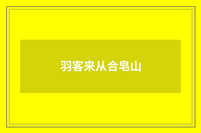 羽客来从合皂山