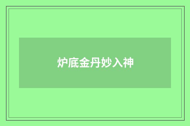 炉底金丹妙入神
