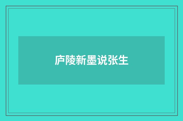 庐陵新墨说张生