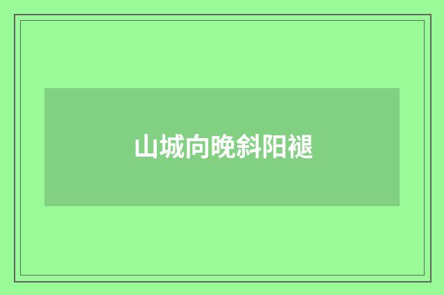 山城向晚斜阳褪