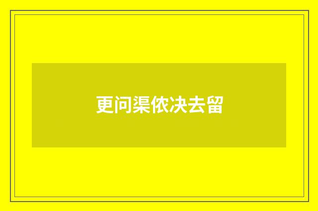 更问渠侬决去留