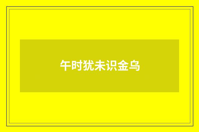 午时犹未识金乌