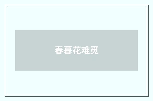 春暮花难觅