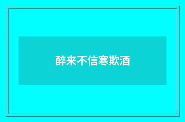 醉来不信寒欺酒