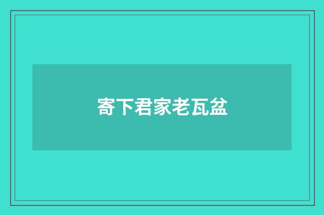 寄下君家老瓦盆