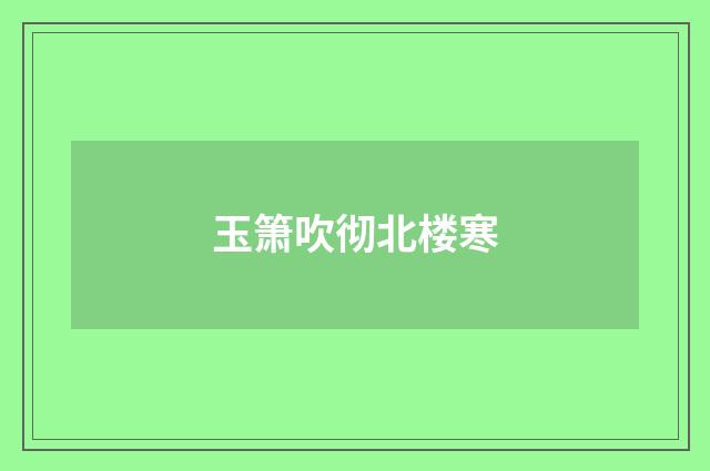 玉箫吹彻北楼寒
