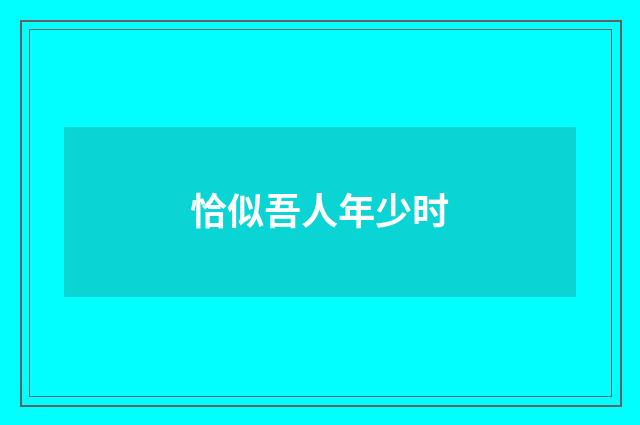 恰似吾人年少时