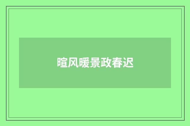 暄风暖景政春迟