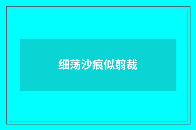 细荡沙痕似翦裁