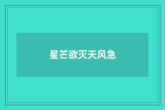 星芒欲灭天风急
