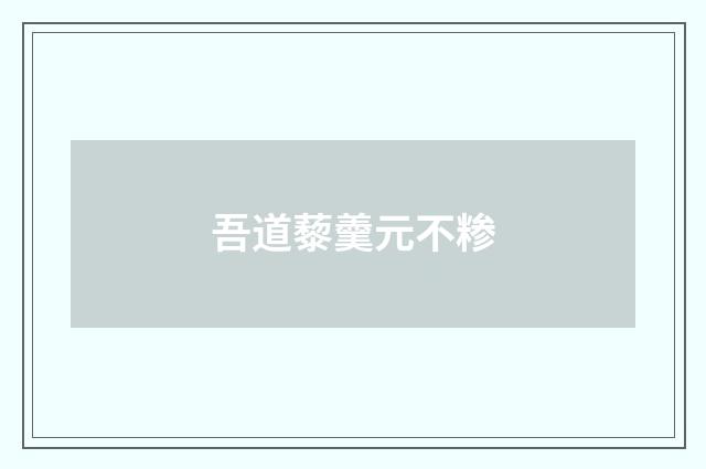吾道藜羹元不糁