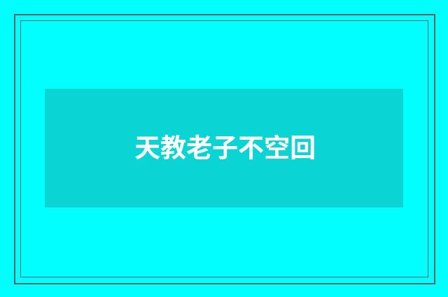 天教老子不空回