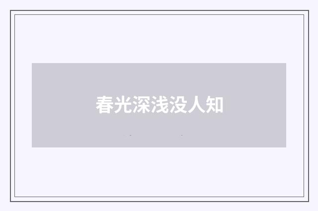 春光深浅没人知