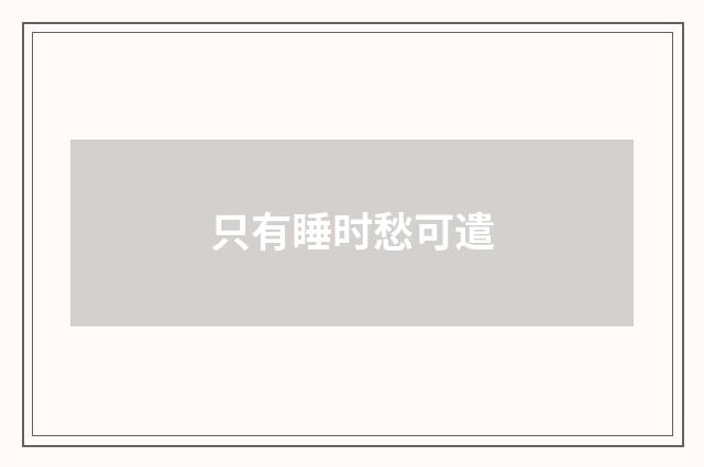 只有睡时愁可遣