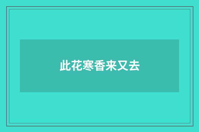 此花寒香来又去