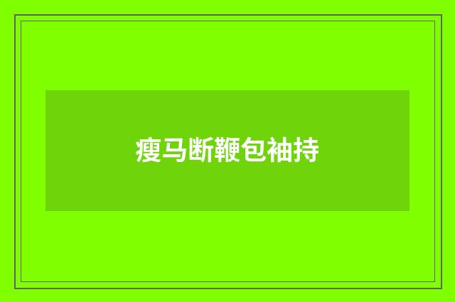 瘦马断鞭包袖持
